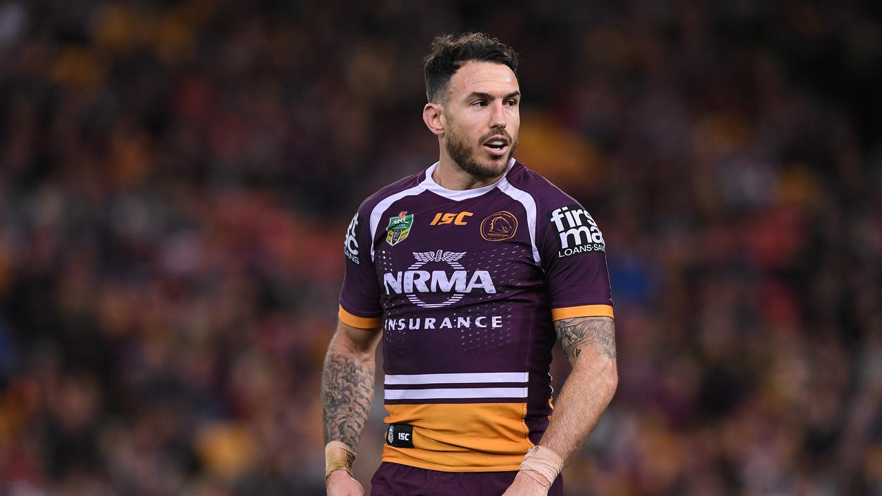 Darius Boyd of the Broncos looks on during the Round 19 NRL match between the Brisbane Broncos and the Penrith Panthers at Suncorp Stadium in Brisbane, Friday, July 20, 2018. (AAP Image/Dave Hunt) NO ARCHIVING, EDITORIAL USE ONLY