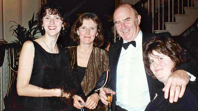 Clive James with wife Prue and daughters Claerwen, left, and Lucinda. Picture: Alan Davidson