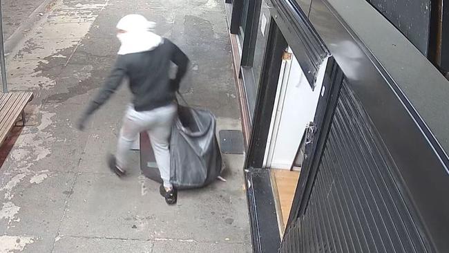 CCTV footage released by police after a string of tobacconists on the Gold Coast and the wider southeast were targeted overnight. Picture: Queensland Police Service