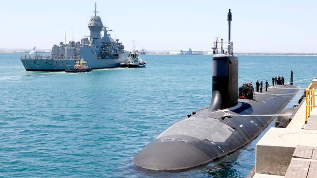 US Navy Virginia Class submarine USS Mississippi arrives at Fleet Base West, Rockingham, Western Australia for a routine port visit.