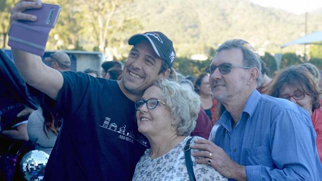 Samuel with Keren and Gavin Chillingworth of Rockhampton who lost a daughter-in-law to cancer. Picture: Jann Houley