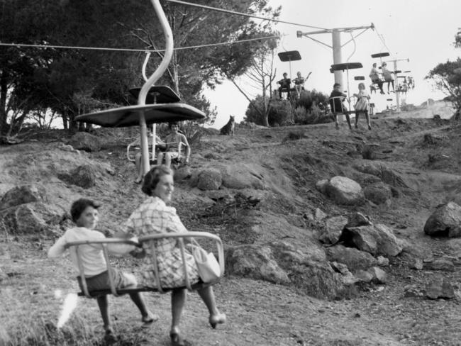 The Granite Island chairlift when it opened in 1965.