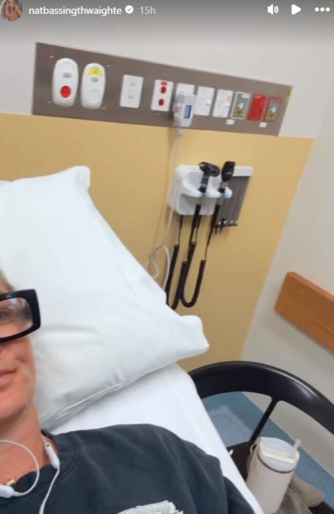 The singer and actress shared a video from her hospital bed on Sunday night.