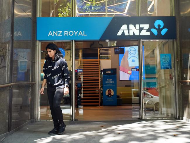 MELBOURNE AUSTRALIA - NewsWire Photos MARCH 8, 2024: Generic photos of the ANZ Bank logo in Melbourne.Picture: NCA NewsWire / Luis Enrique Ascui