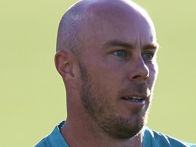 CANBERRA, AUSTRALIA - DECEMBER 11: Chris Lynn of the Heat warms up during the Big Bash League match between the Melbourne Stars and the Brisbane Heat at Manuka Oval, on December 11, 2020, in Canberra, Australia. (Photo by Brett Hemmings/Getty Images)