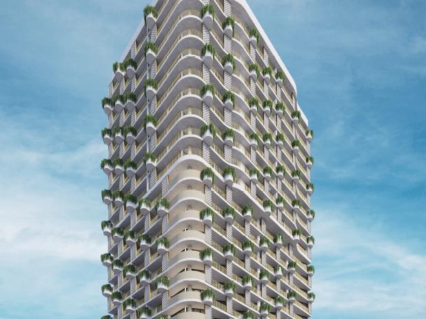 An artist impression of The Collective tower at Palm Beach.