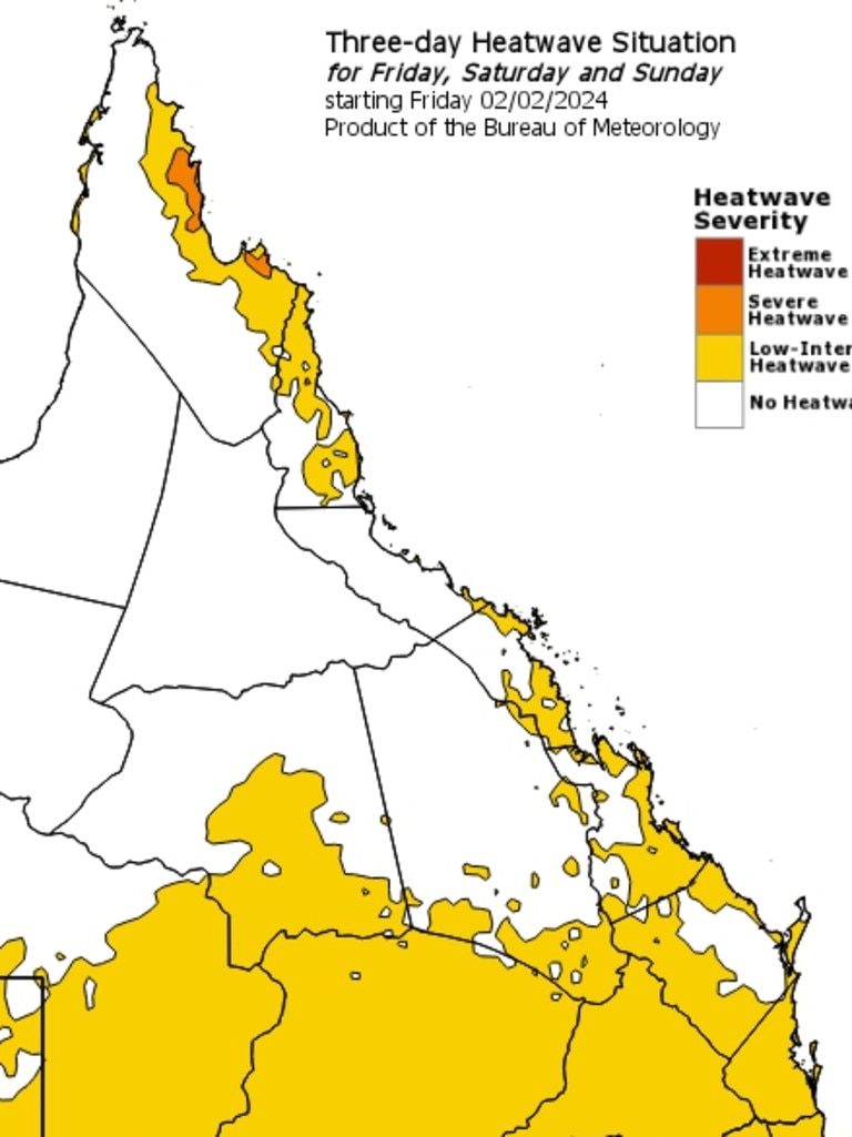 As well as flooding and potential cyclones, Queensland residents have to contend with heatwaves. Picture: Bureau of Meteorology