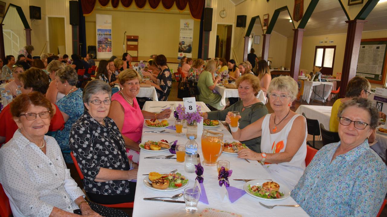 Josie McConville, Moira Curtain, Lorraine Campbell, Michelle Cartlidge, Linda Thomas and Stephanie Stevens at the Kumbia Kindy International Women's Day lunch on March 8, 2020. (Photo: Jessica McGrath)