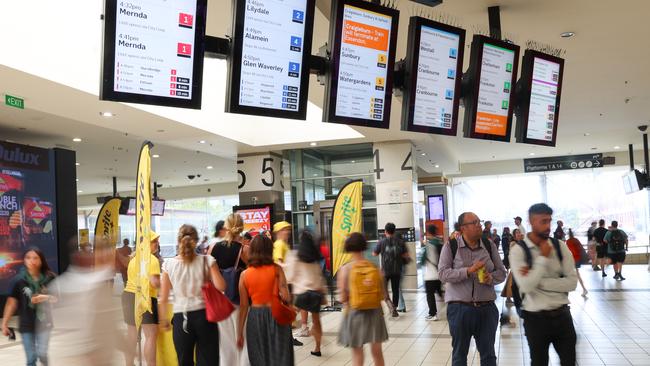 Patrons at Flinders Street Station. Picture: Brendan Beckett