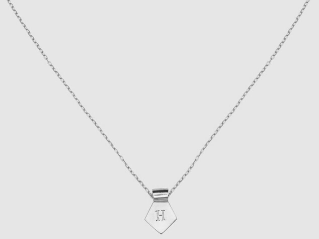 CA Jewellery Letter H Pendant Necklace In Silver