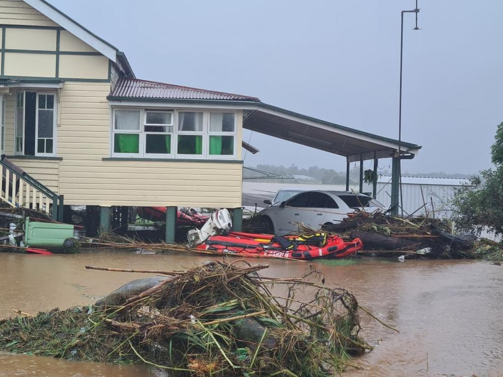 Grantham in flood on Saturday. Picture: Megan Masters