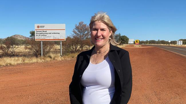 Minister Lawler in Alice Springs near Tanami Road. PHOTO: Daniel Sumpton