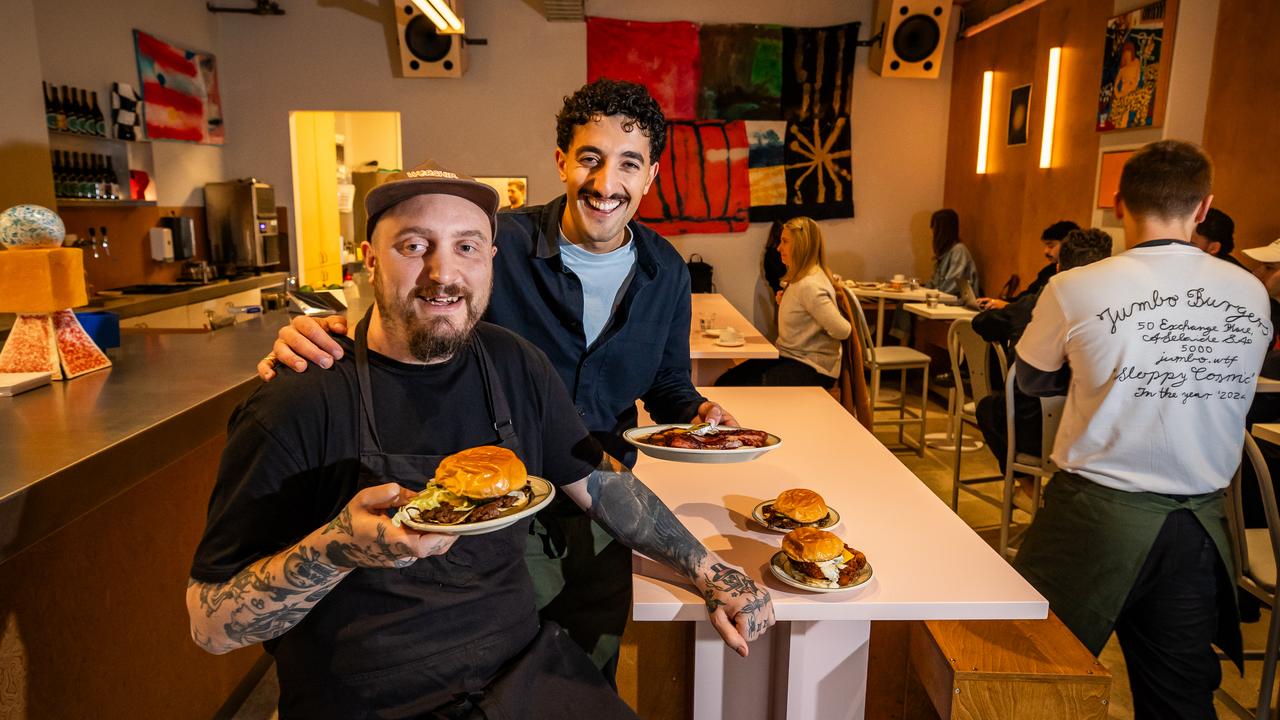 Jumbo Smash co-owners Jimmy Garside (chef) and Saba Maghsoudi. Picture: Tom Huntley