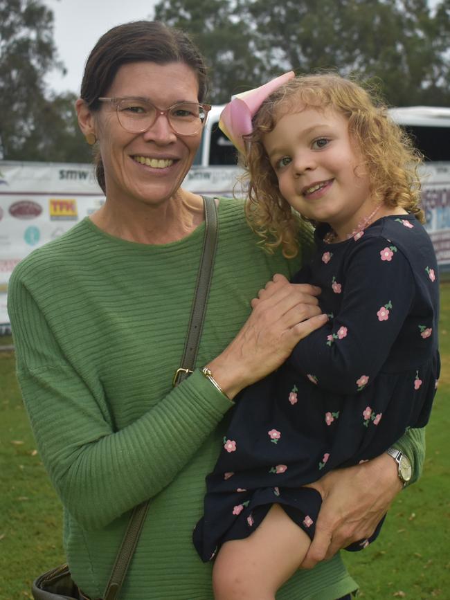 Lorelle Thomasson and Greta Lewis at the CQ Capras game against the Ipswich Jets in Round 12 of the Hostplus Cup at Rugby Park, Rockhampton, on June 1, 2024.