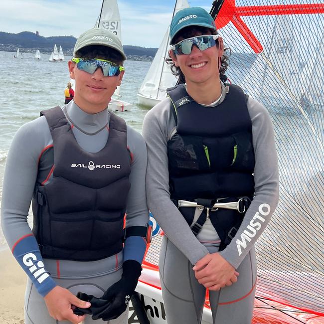 Casper and Charlie Birch, Tasmaniaâ&#128;&#153;s newest 49er sailors. Picture Supplied