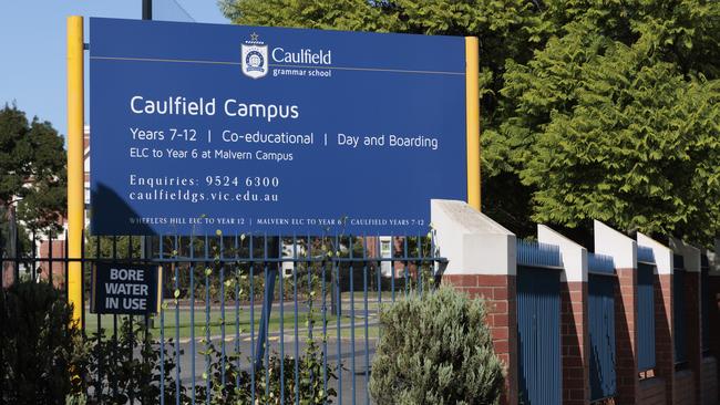 Caulfield Grammar charges year 9 students $7084 for camps and excursions on top of tuition fees that reach more than $35,000 by year 12. Picture: David Geraghty