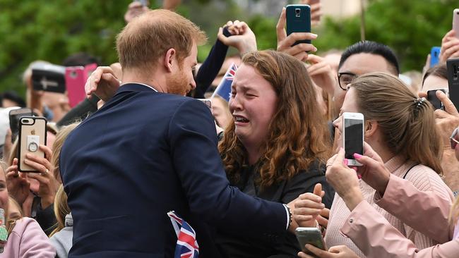 “He hugged me and I bust into tears,” she said. Picture: William West/Pool/AFP