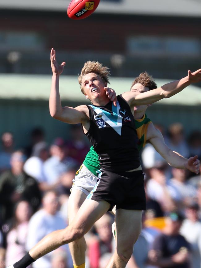 Wonthaggi’s Jack Hutchinson returns to the Gippsland league on Saturday with the VFL having a bye. He has played two matches for Collingwood this year. Picture: Yuri Kouzmin