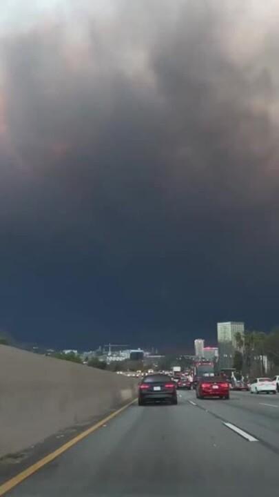 Wildfire Smoke Blackens Sky Near Universal Studios