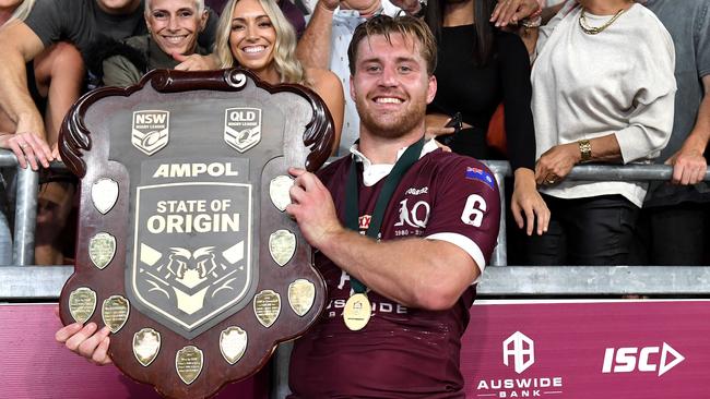 Cameron Munster guided Queensland to an epic State of Origin win. Picture: Bradley Kanaris/Getty Images