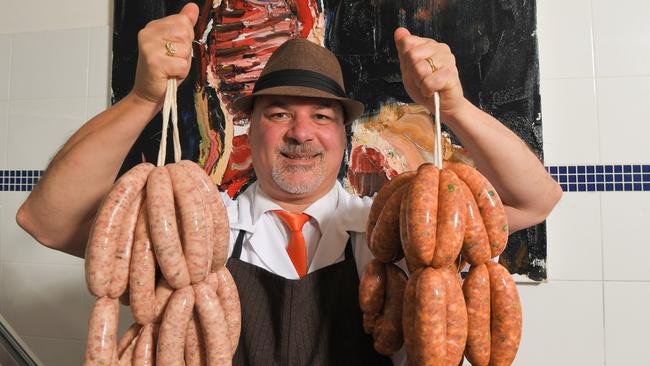 Purebred Meats owner Peter Deiure uses family recipes to create the shop’s popular snags.