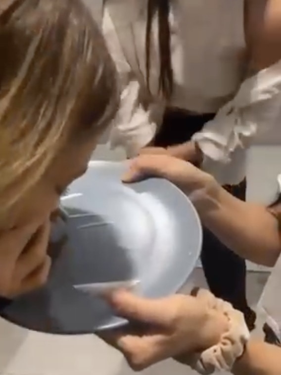 Nadia Bartel caught on video snorting a white powder. Vision: Instagram