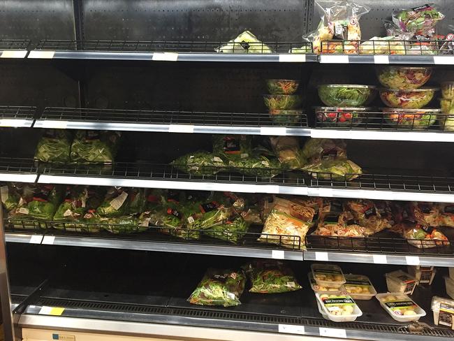 The shelves at Coles in Elizabeth St, Melbourne. Picture: Ellen Smith