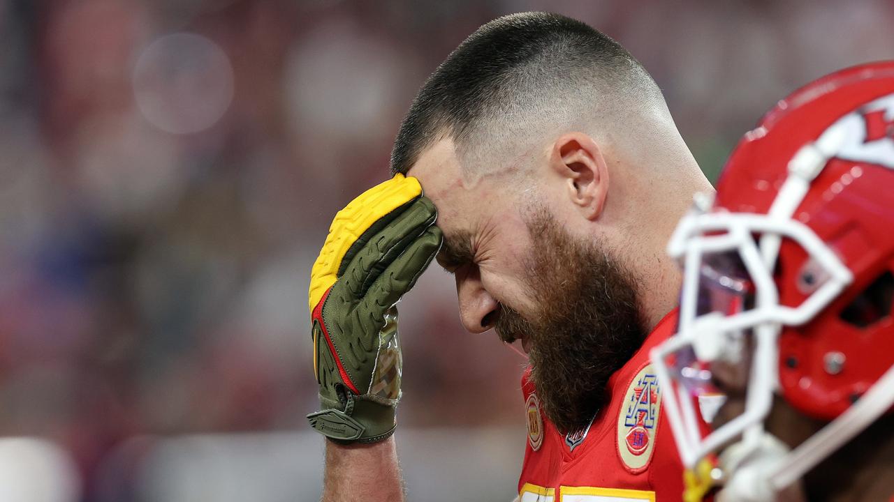 Kelce wasn’t happy. (Photo by Jamie Squire/Getty Images)