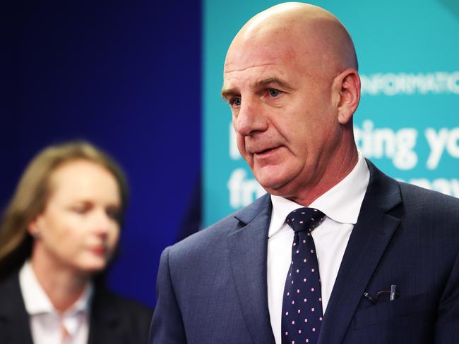 Premier Peter Gutwein addresses the media. Picture: Zak Simmonds