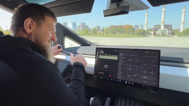 Tesla CEO Elon Musk denied gifting Kadyrov the Cybertruck. Picture: Telegram / @rkadyrov_95 / AFP