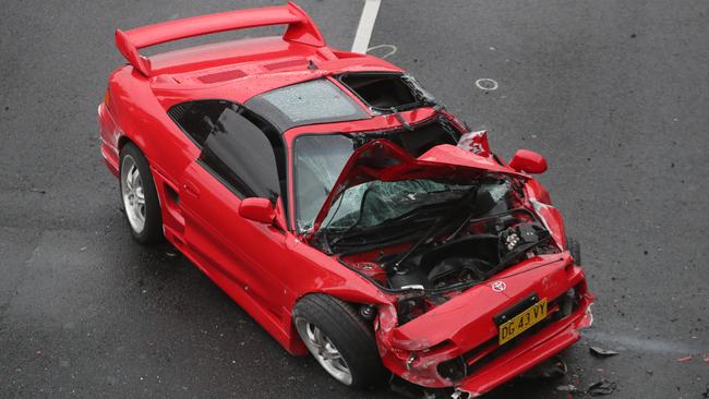 The coupe allegedly crashed into a traffic control car and Mr Dyck in August. Picture: David Crosling