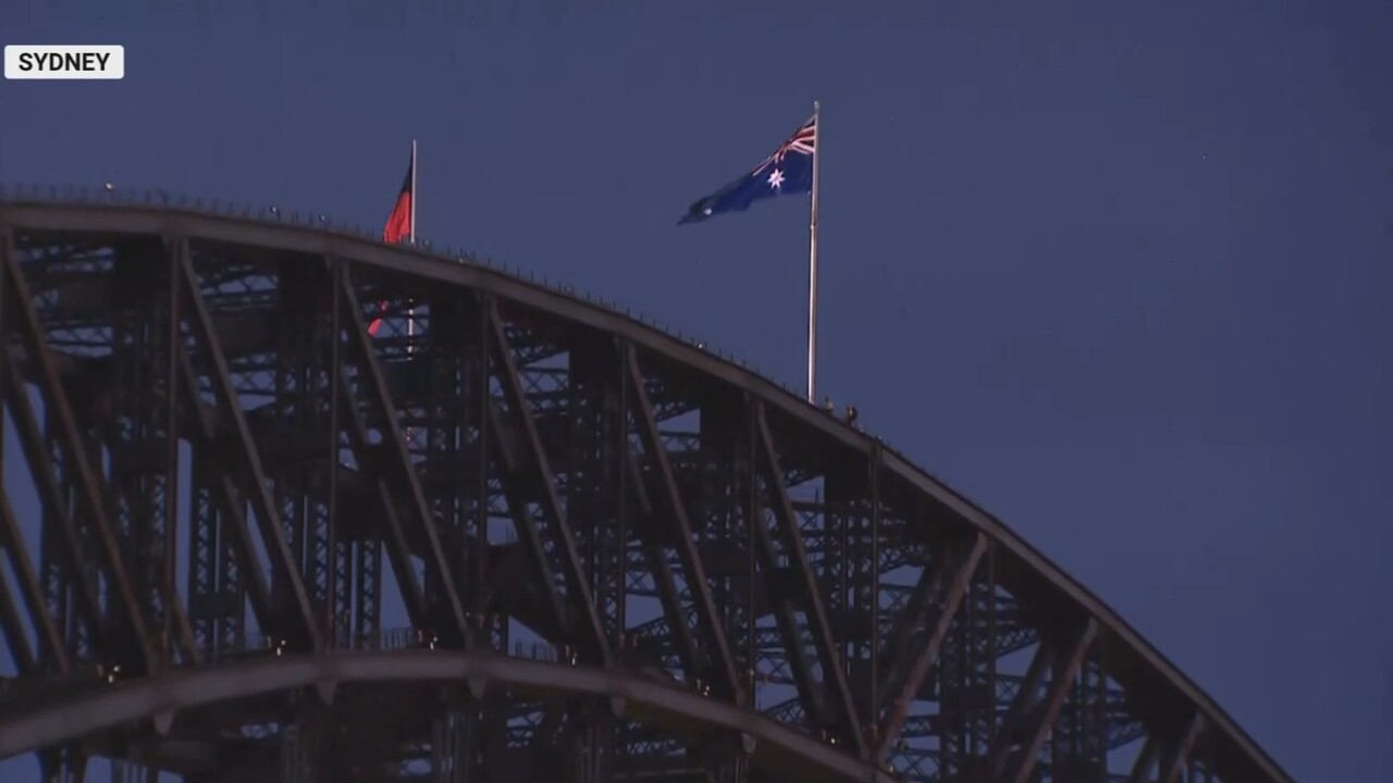 Flags raised on Sydney Harbour Bridge