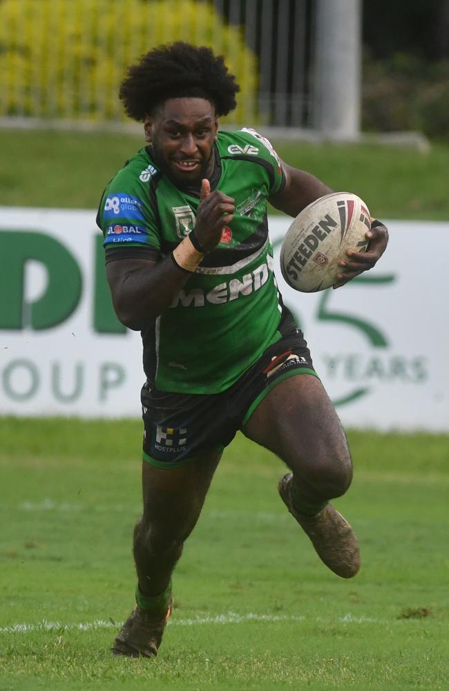 Townsville Blackhawks against Central Coast Capras at Jack Manski Oval. Blackhawks Dudley Dotoi. Picture: Evan Morgan