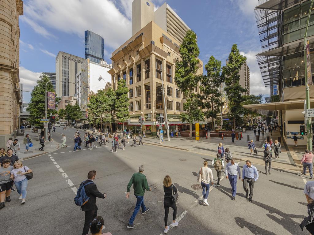 The northern end of the modern Queen Street Mall where it meets Edward St