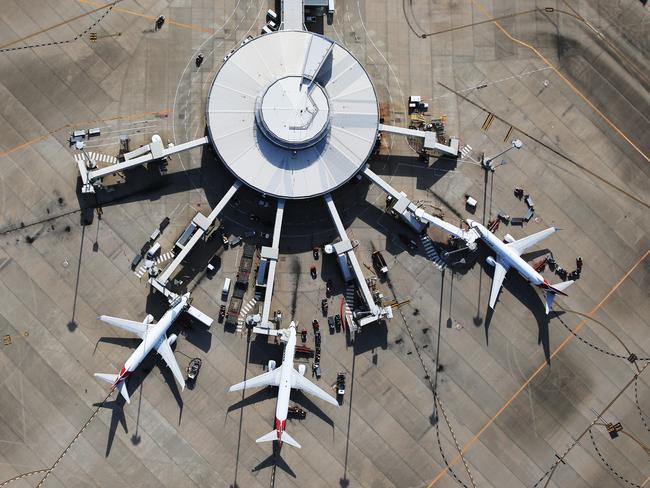 Qantas airliners at Brisbane Airport