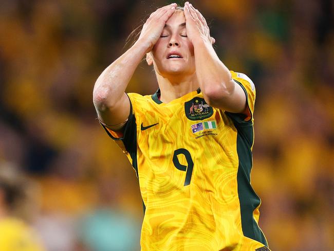 The Matildas missed a chance to qualify for the last 16 against Nigeria. Picture: Elsa – FIFA/FIFA via Getty Images.