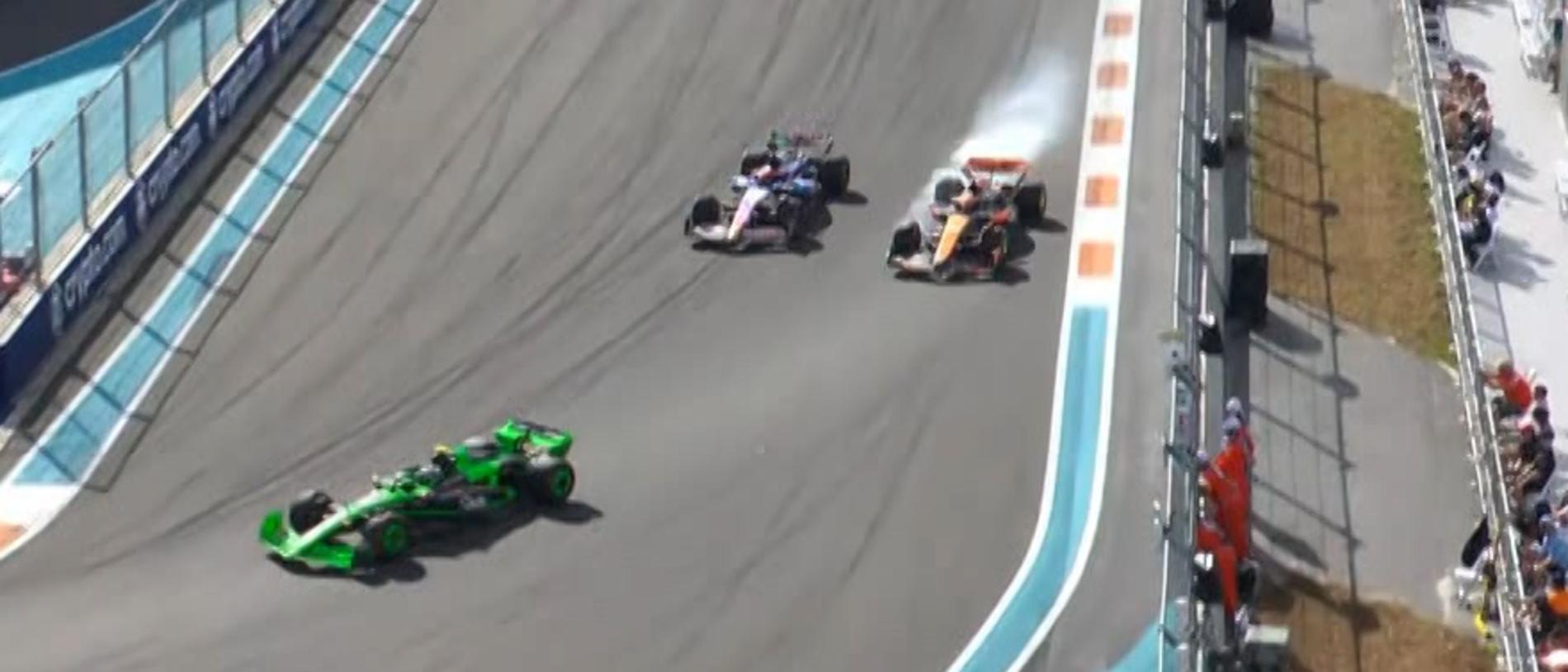 Daniel Ricciardo and OScar Pistri go at it