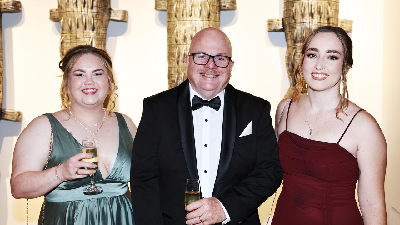 Sam Gaunt, Rod Cole-Clarke and Ellie Fink at the Cairns Chamber of Commerce Business Excellence Awards gala dinner, held at the Cairns Convention Centre. Picture: Brendan Radke