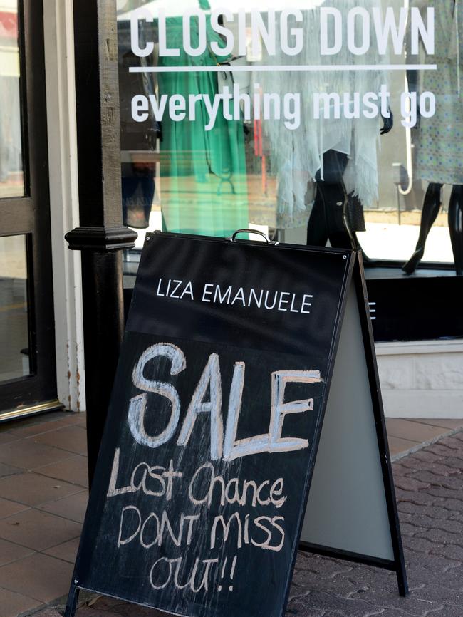 A sign outside Liza Emanuele’s shop on King William Road, Unley. Pic: Tricia Watkinson.