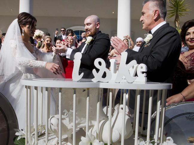 The crowds gather at the second mega Mehajer wedding in just one year.