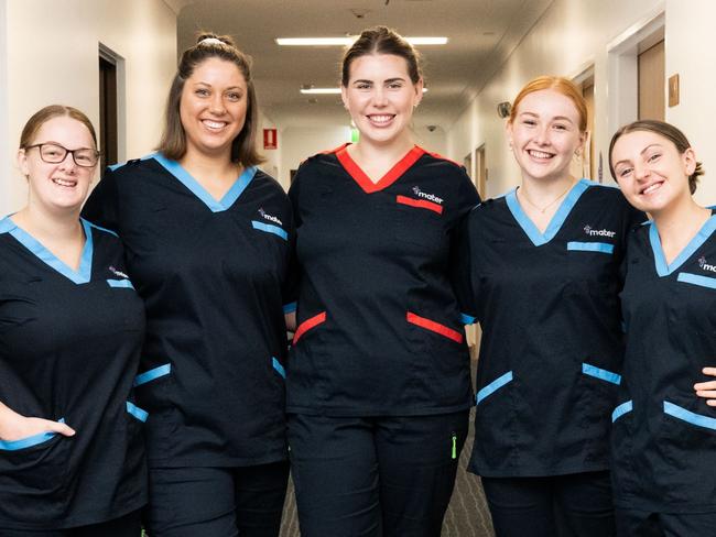 Midwives India Burns, Shanelle Williams, Rebekah Barrie (Midwifery and Nursing Unit Manager), Naomi Speed and Jess Dowling.