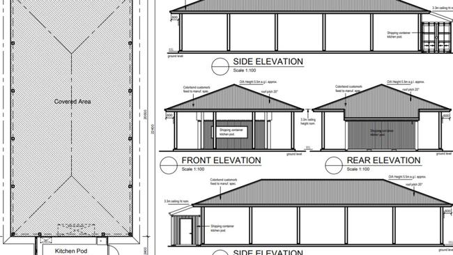 The proposed facility will include a covered shelter with a kitchen pod.