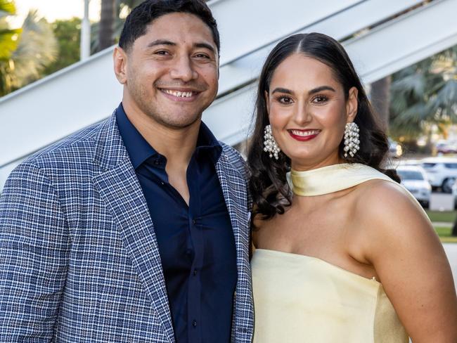 Jason Taumalolo, Liana LaRiva. Cowboys 2024 Awards Presentation Night. Photo: Michael Chambers.