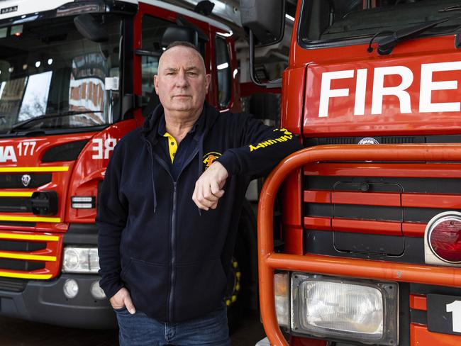 23/06/22 Peter Marshall is the national  secretary of the United Firefighters Union. Confidential cabinet documents reveal fire services is seeking new trucks and personnel. Request rejected by Andrews Government. Aaron Francis / The Australian