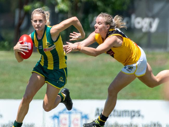 PINT's Katie Streader played a massive role in getting her side into the grand final. Picture: Aaron Black/AFLNT Media