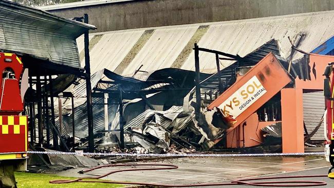 Rocky's Solar lost their Sale office as a result from the large blaze. Picture: Facebook