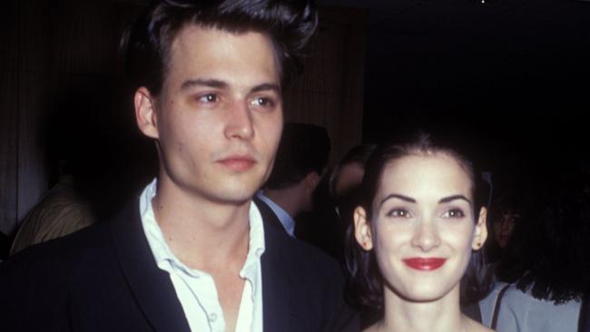 Johnny Depp and Winona Ryder during "Mermaids" Premiere at The Academy in Beverly Hills, California, United States. (Photo by Barry King/WireImage)