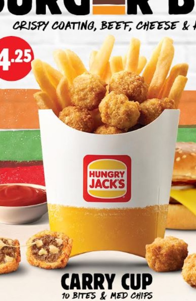 From February 27, Hungry Jacks will have a brand new item called Burger Bites available on its menu. Picture: Supplied