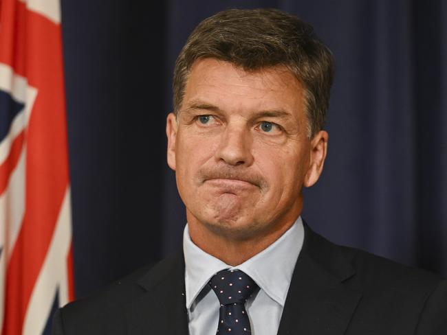 CANBERRA, AUSTRALIA  - NewsWire Photos - December 18, 2024: Shadow Treasurer Angus Taylor holds a press conference on the Mid-Year Economic and Fiscal Outlook at Parliament House in Canberra. Picture: NewsWire / Martin Ollman