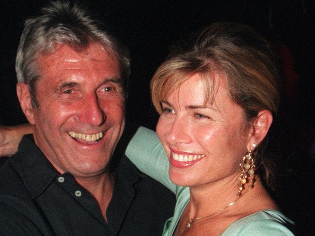 The late Harry M Miller with Deborah Hutton in 1992. Hutton said Miller predicted she’d find her way back into the lifestyle space. Picture: Supplied